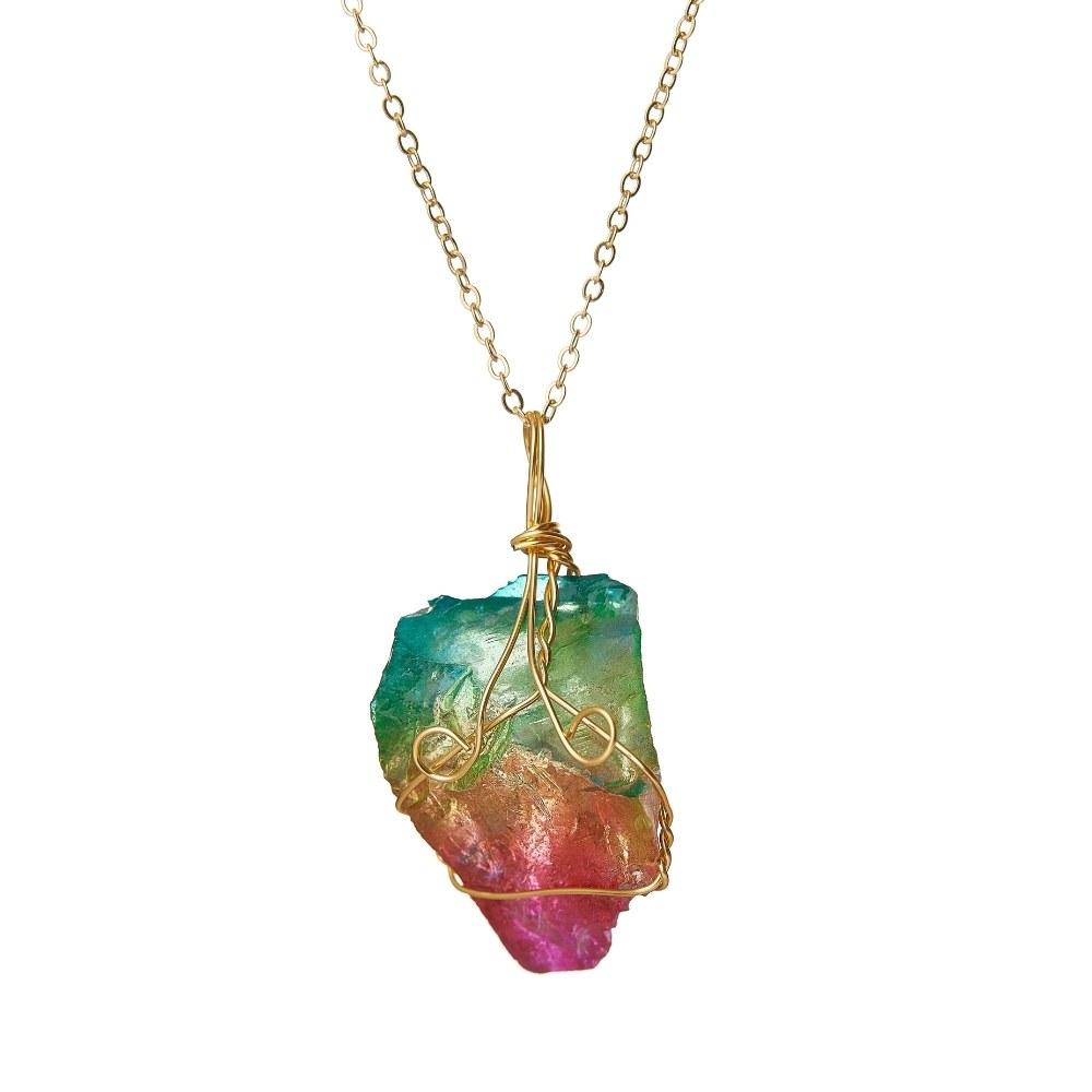 Rainbow Aura Quartz Necklace - Image 6