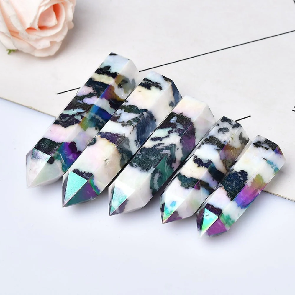 Rainbow Aura Zebra Jasper Crystal Point - Image 5