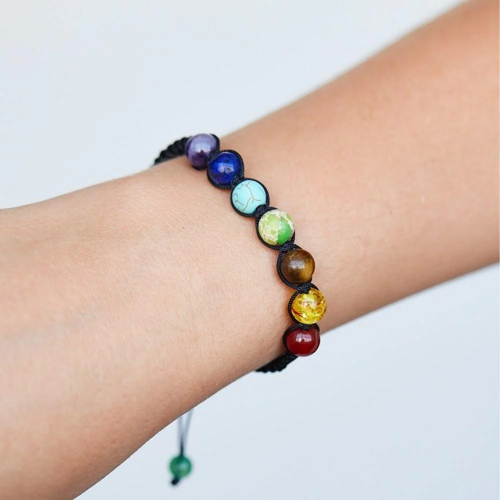 Rainbow Chakra Bead Bracelet - Image 2