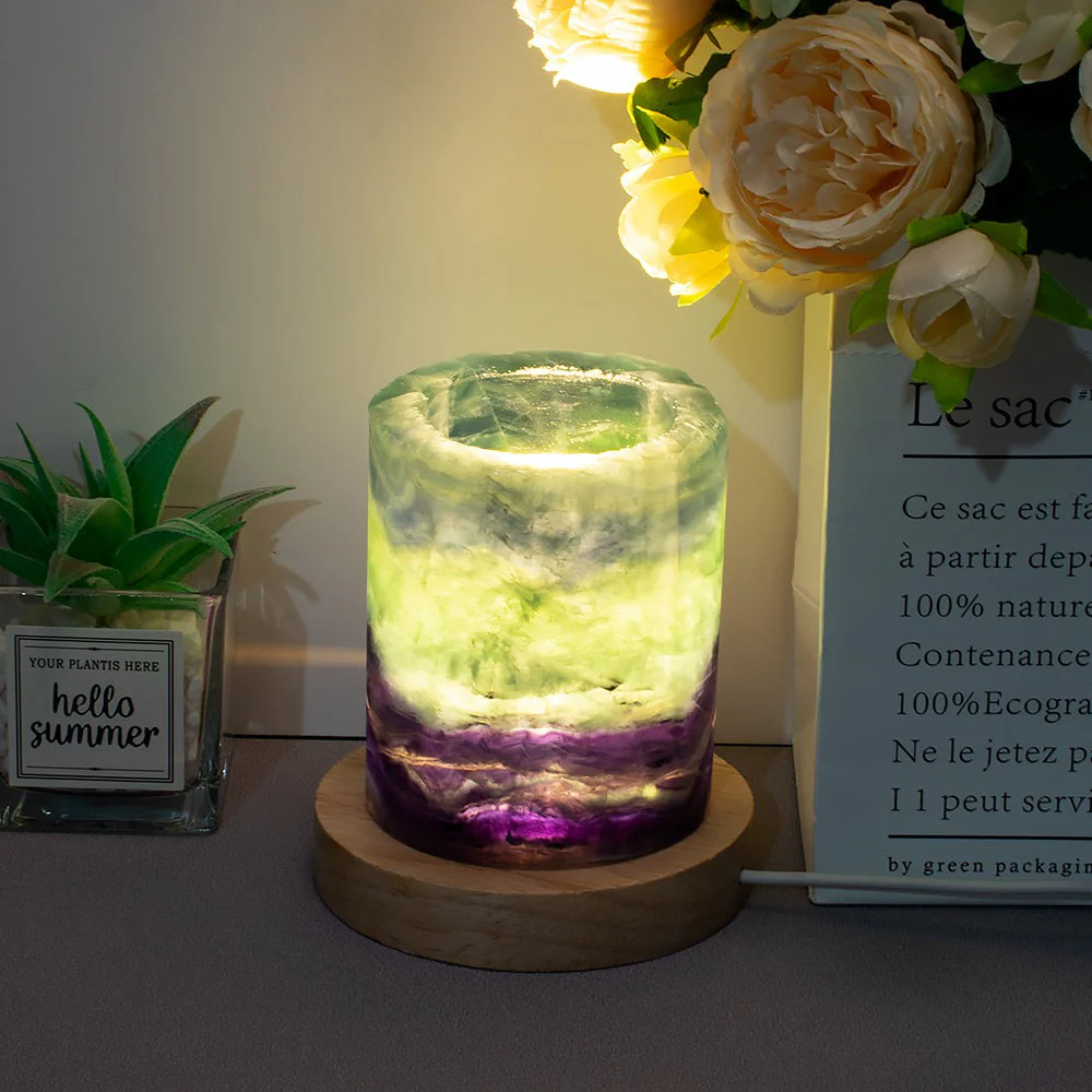 Rainbow Fluorite Crystal Light Lamp - Image 3