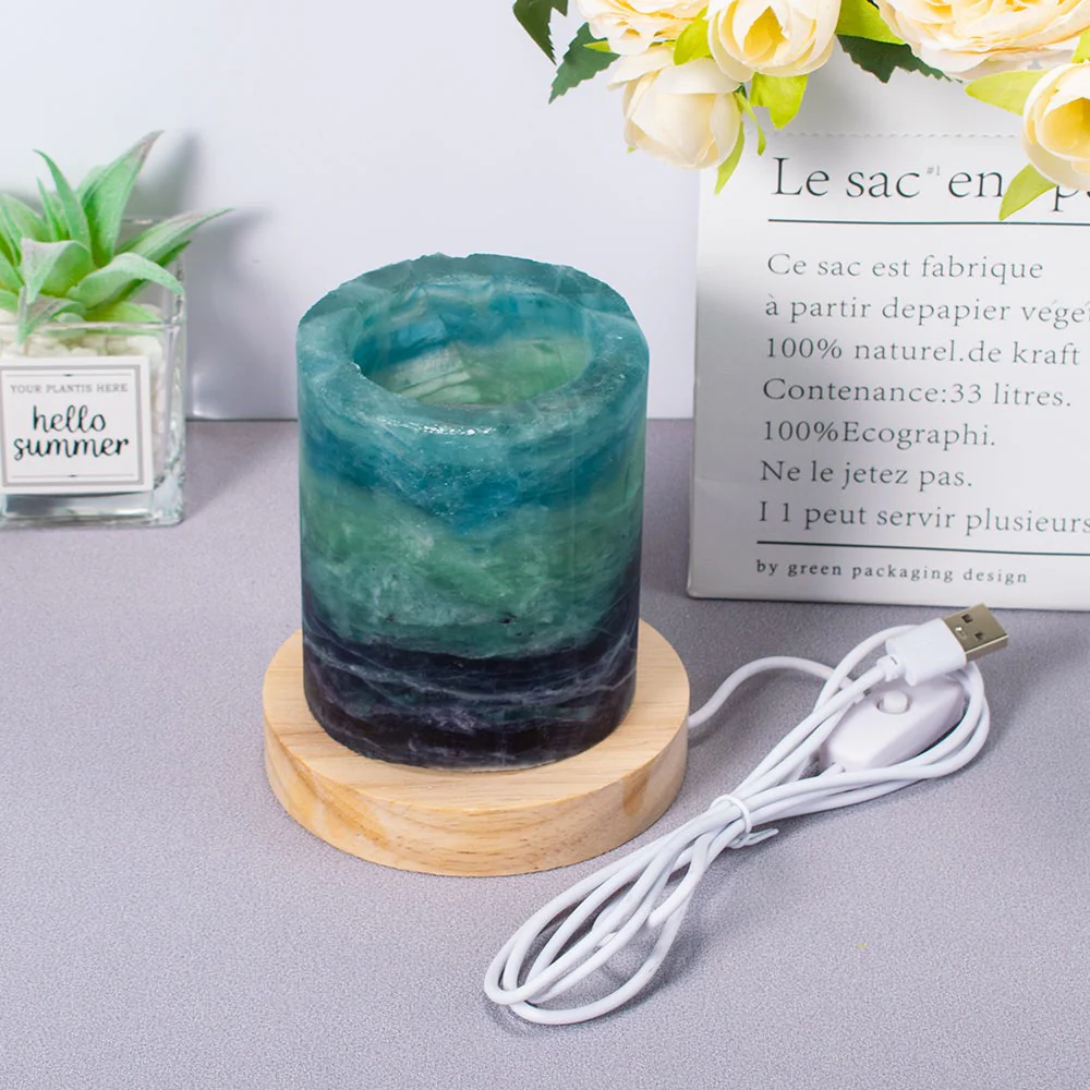 Rainbow Fluorite Crystal Light Lamp - Image 5