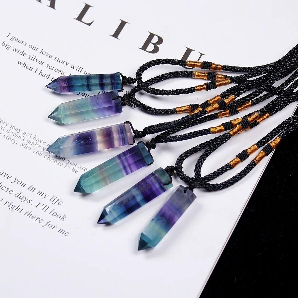 Rainbow Fluorite Crystal Necklace - Image 3