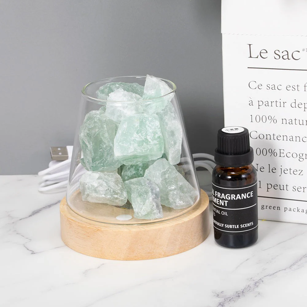 Raw Gemstone Essential Oil Diffuser With Light - Image 4