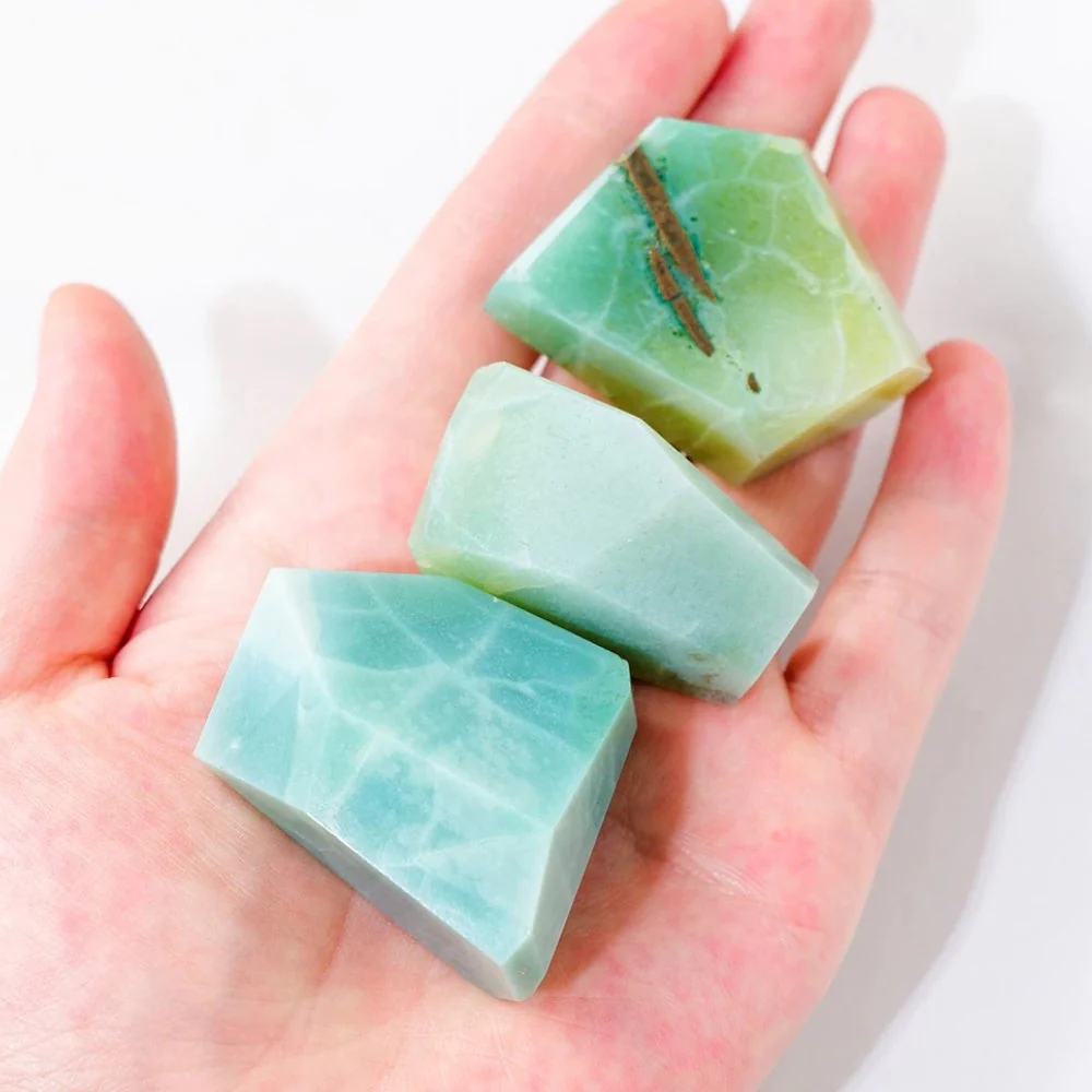 Raw Green Flower Agate Stone - Image 3