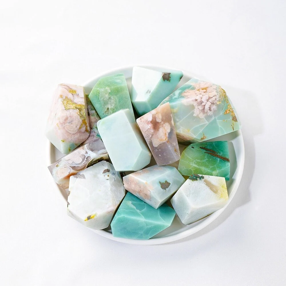 Raw Green Flower Agate Stone - Image 4