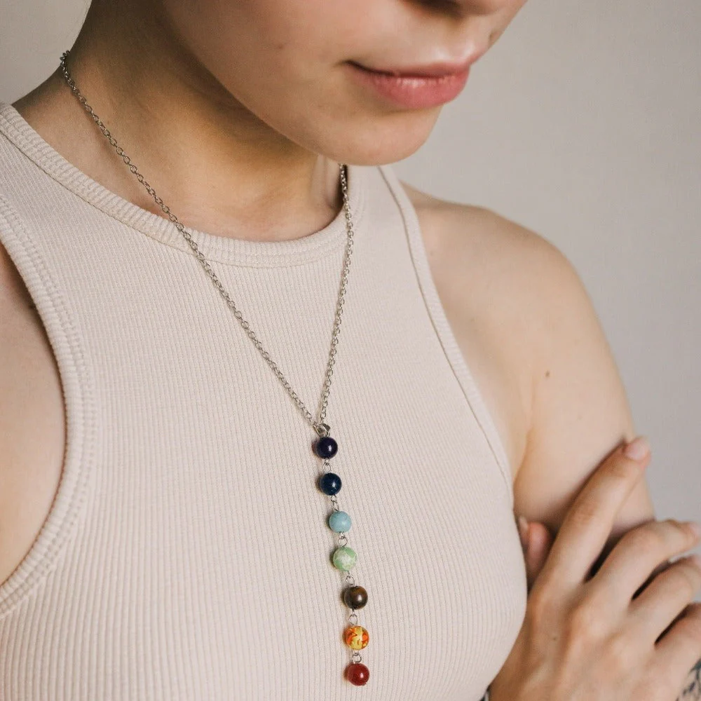 Reiki 7 Chakra Beaded Necklace - Image 2