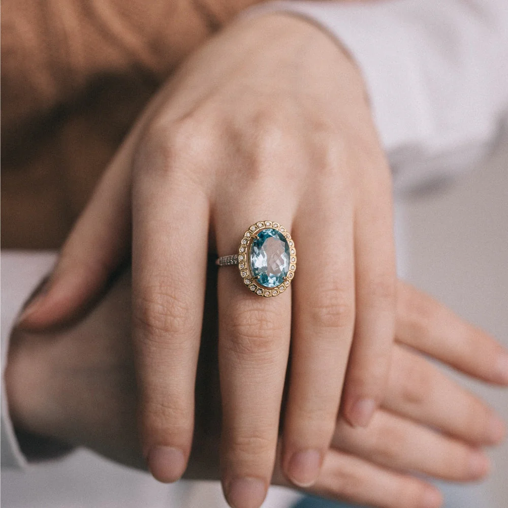 Royal Blue Topaz Crystal Ring - Image 3