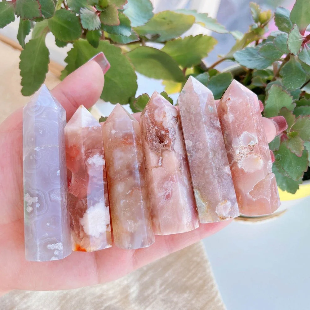 Sakura Flower Agate Crystal Point - Image 2