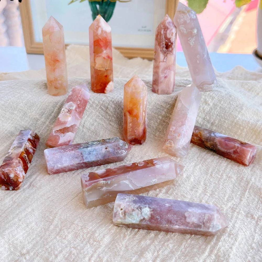 Sakura Flower Agate Crystal Point - Image 4