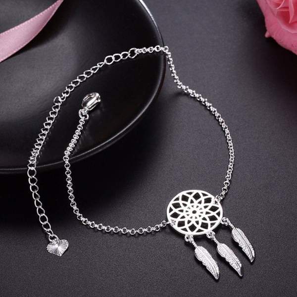 Silver Dream Catcher Anklet - Image 4