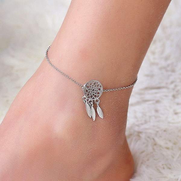 Silver Dream Catcher Anklet - Image 5