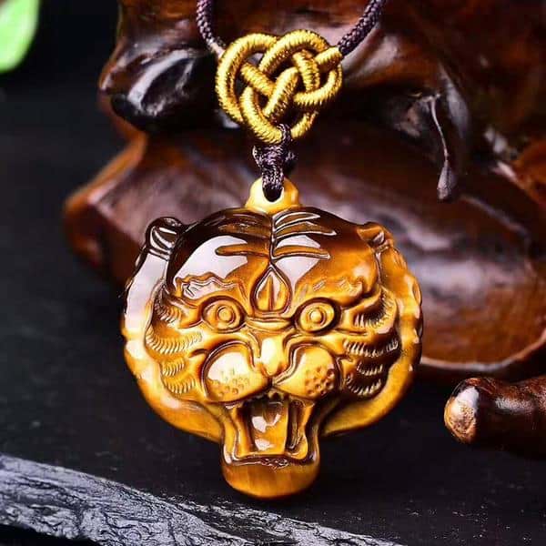 Tiger-Shaped Tiger's Eye Crystal Power Necklace - Image 5