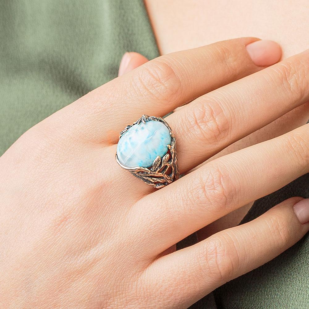 Transmitting Larimar Crystal Ring - Image 2