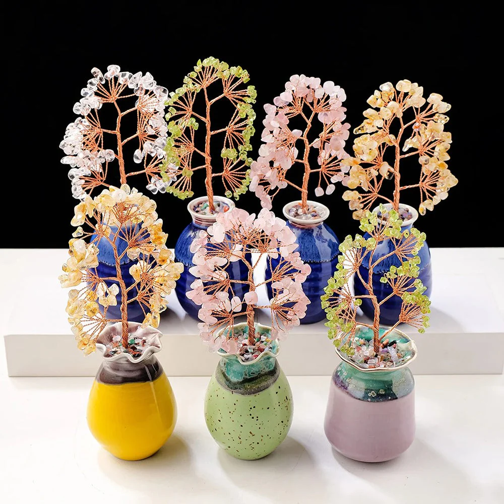 Tree of Life Crystals with Ceramic Vase - Image 4