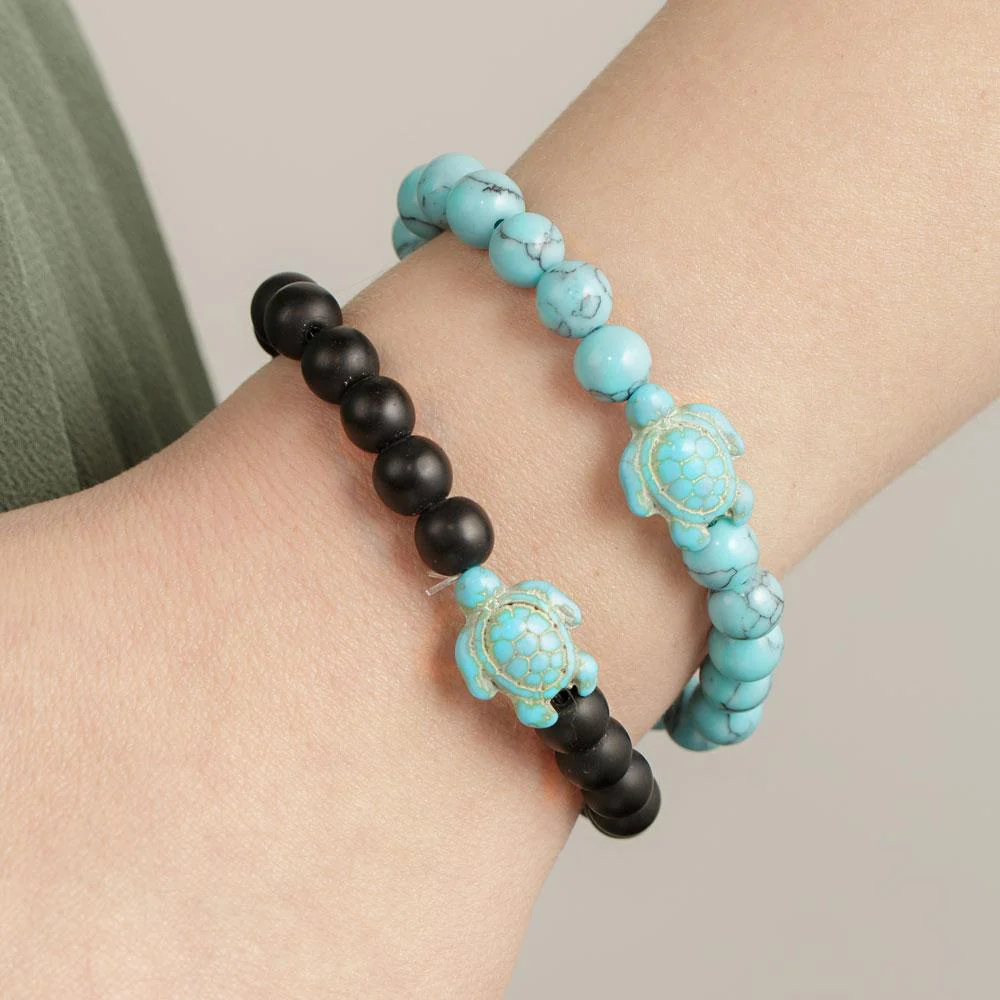Turquoise Handmade Sea Turtle Couple Bracelet - Image 5