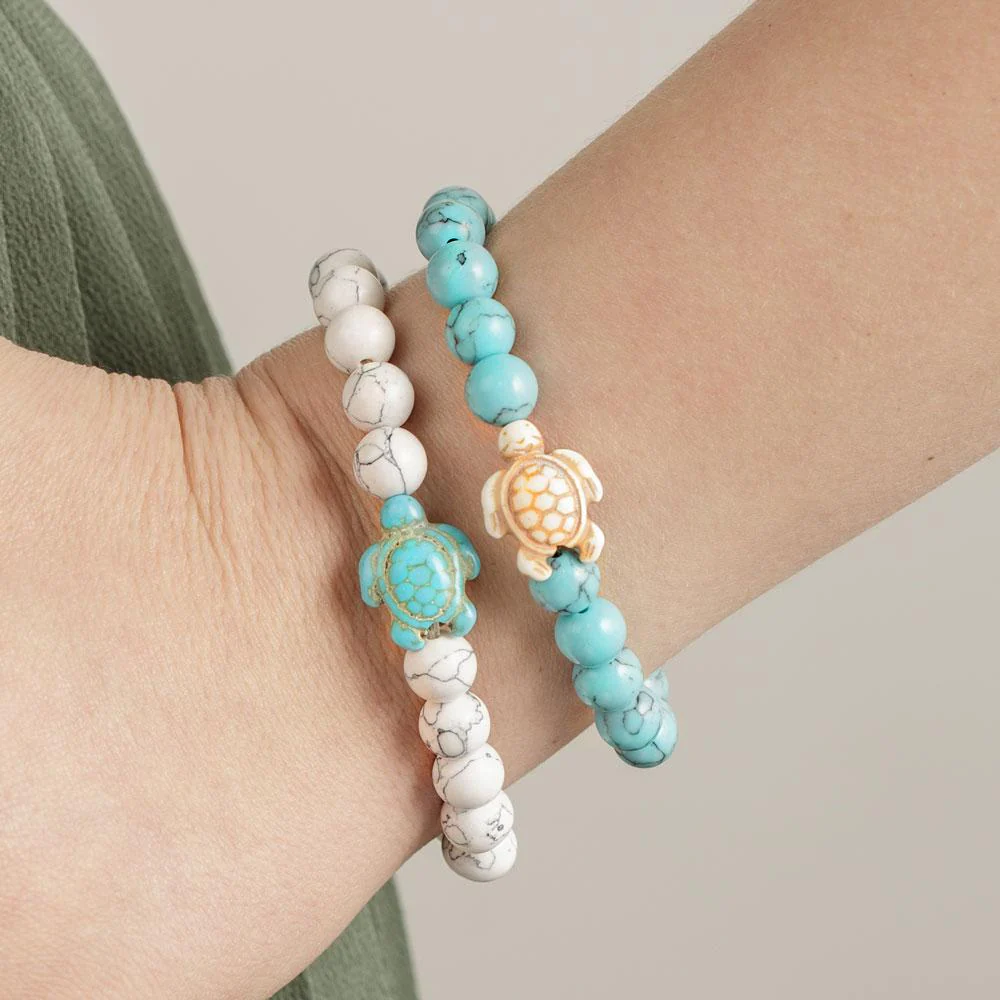 Turquoise Handmade Sea Turtle Couple Bracelet - Image 6