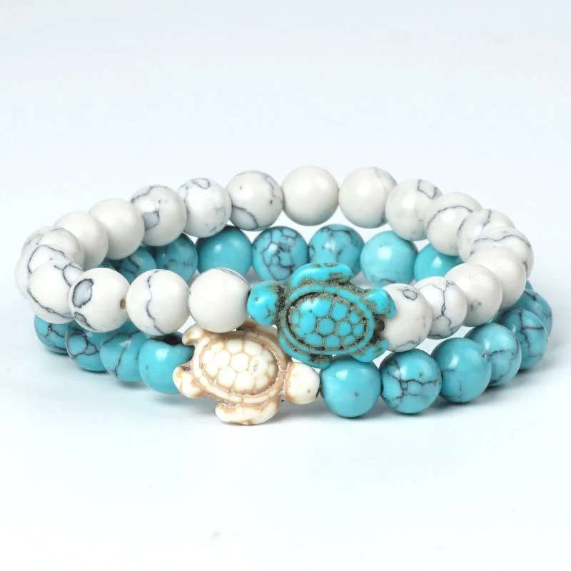 Turquoise Handmade Sea Turtle Couple Bracelet - Image 7