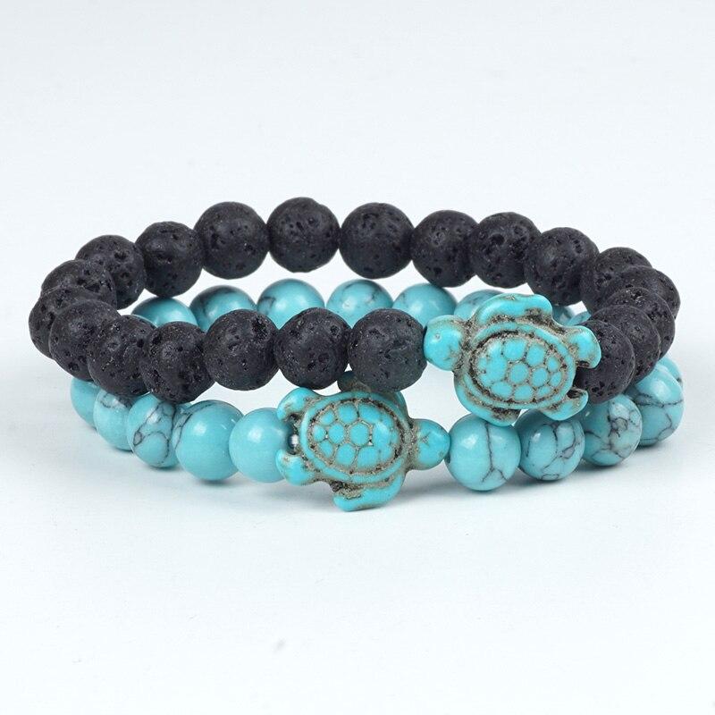 Turquoise Handmade Sea Turtle Couple Bracelet - Image 9
