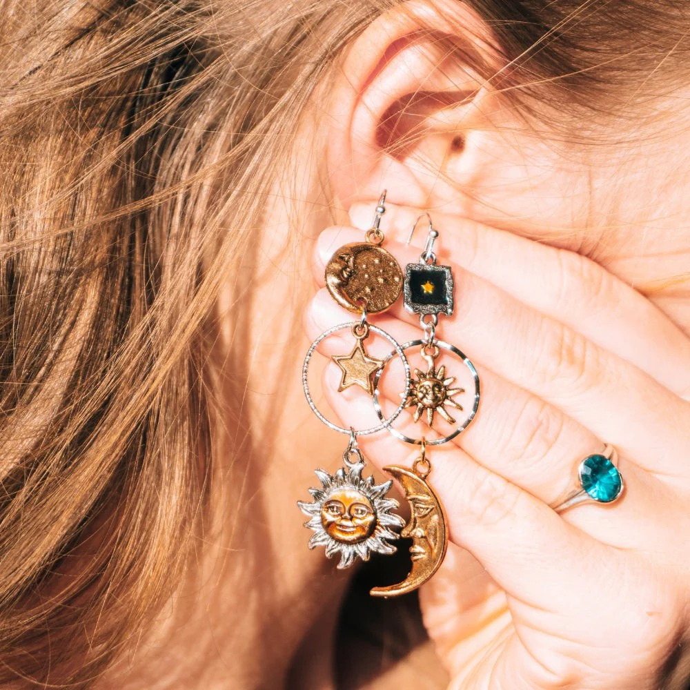 Vintage Sun and Moon Earrings - Image 4