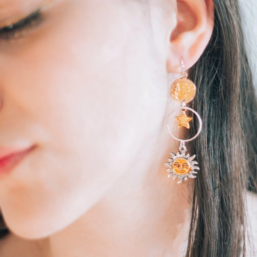 Vintage Sun and Moon Earrings - Image 8