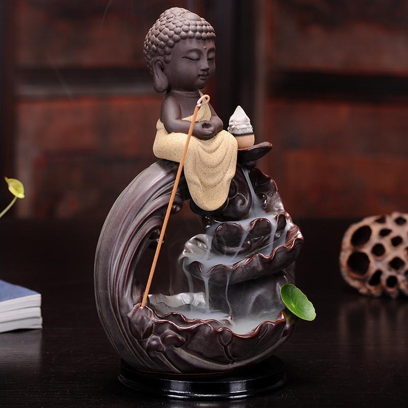 Wave Buddha Backflow Incense Burner - Image 2