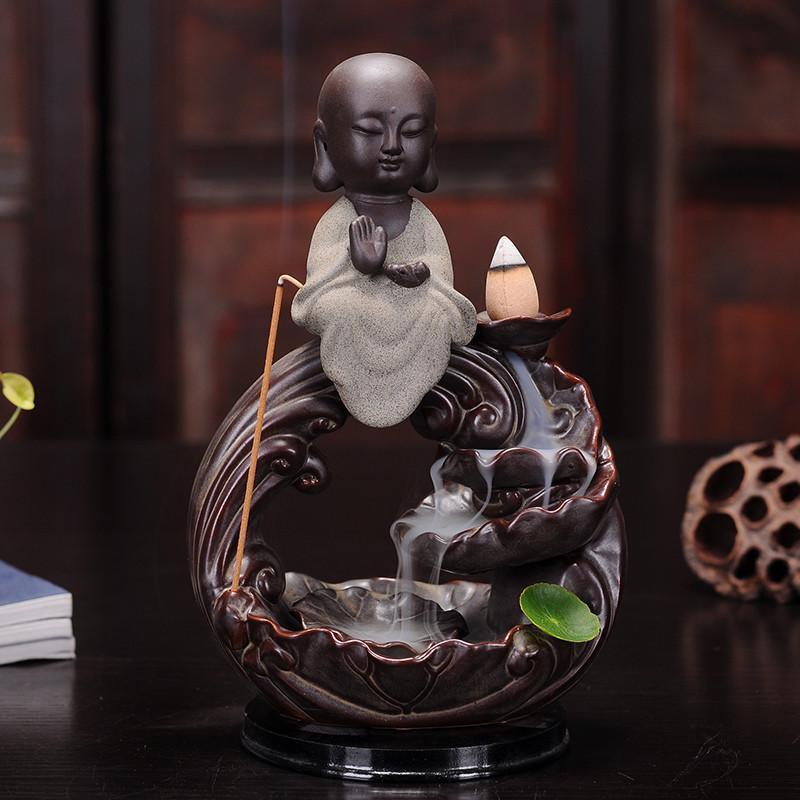 Wave Buddha Backflow Incense Burner - Image 3