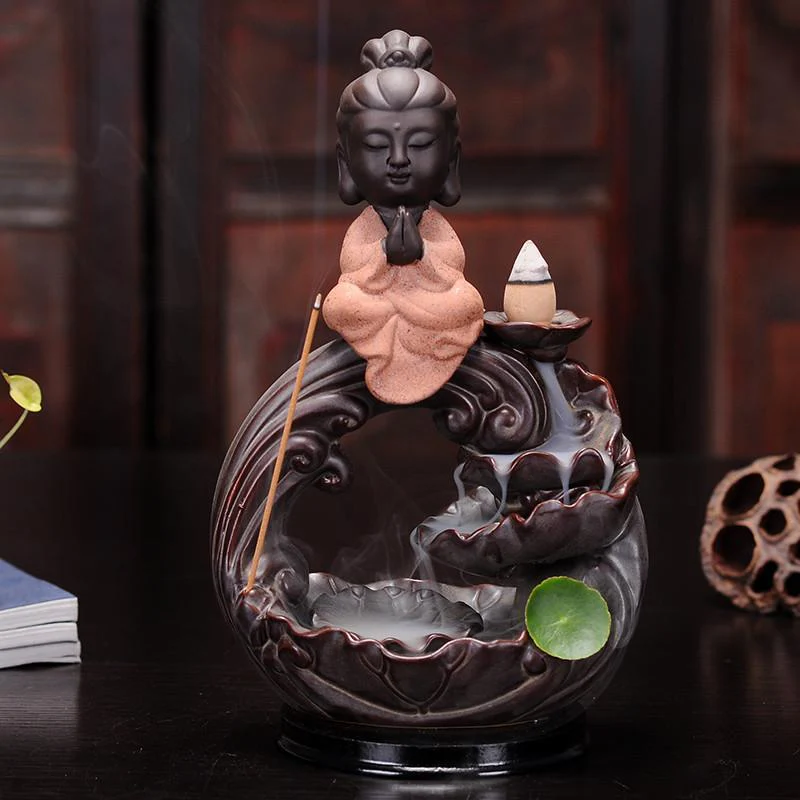 Wave Buddha Backflow Incense Burner - Image 4