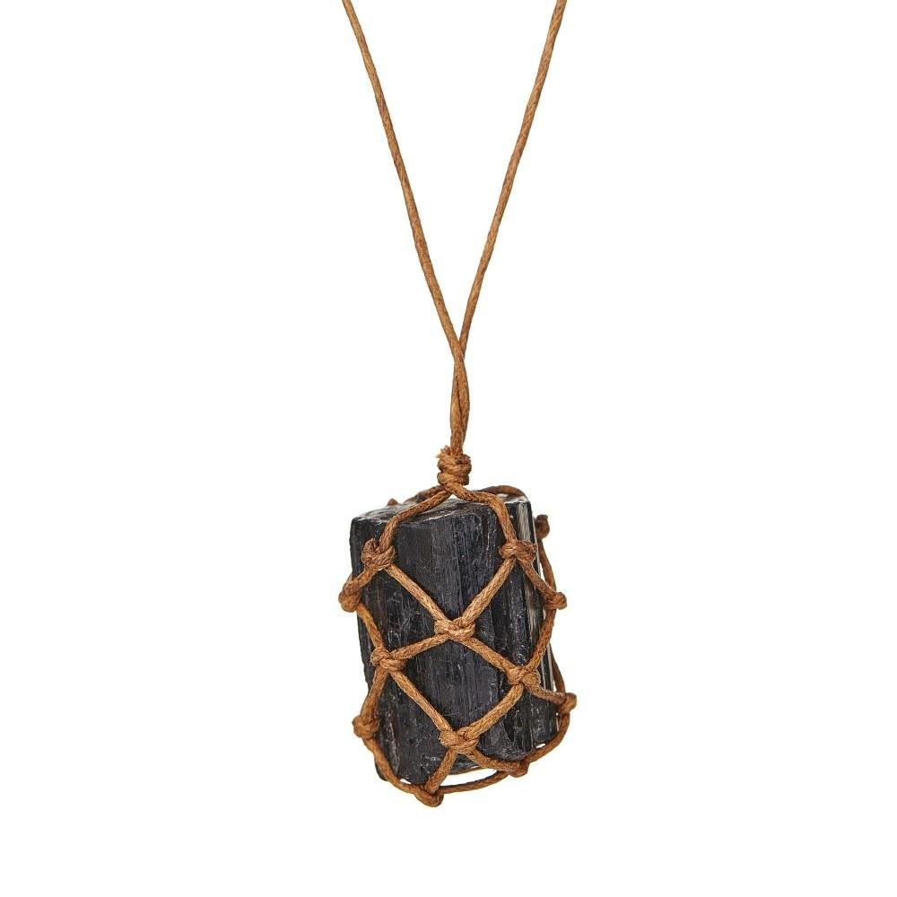 Wrapped Raw Black Tourmaline Crystal Protection Necklace - Image 2