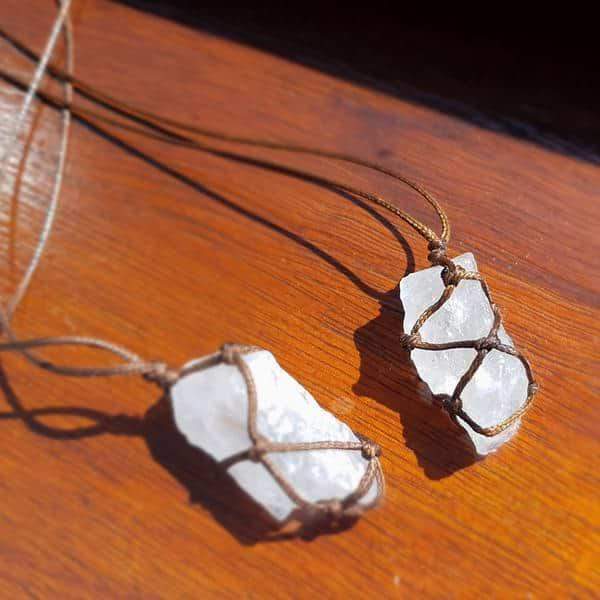 Wrapped Raw Clear Quartz Necklace - Image 3