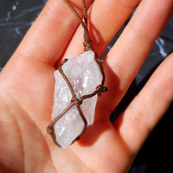 Wrapped Raw Clear Quartz Necklace - Image 4