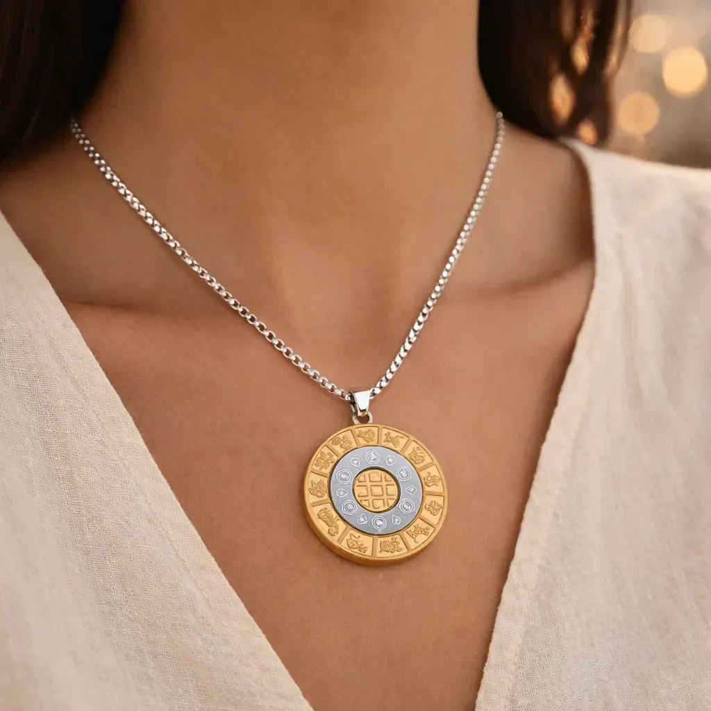 Zodiac Bagua Pendant Necklace — Feng Shui Symbol for Balance & Protection - Image 2